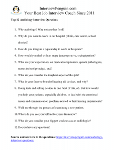 best audiology interview questions