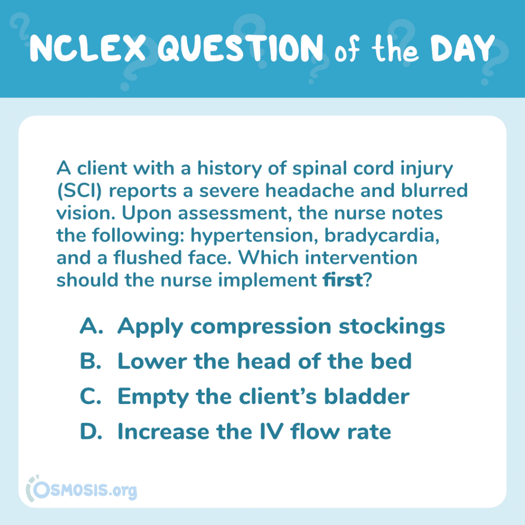 best autonomic dysreflexia nclex questions