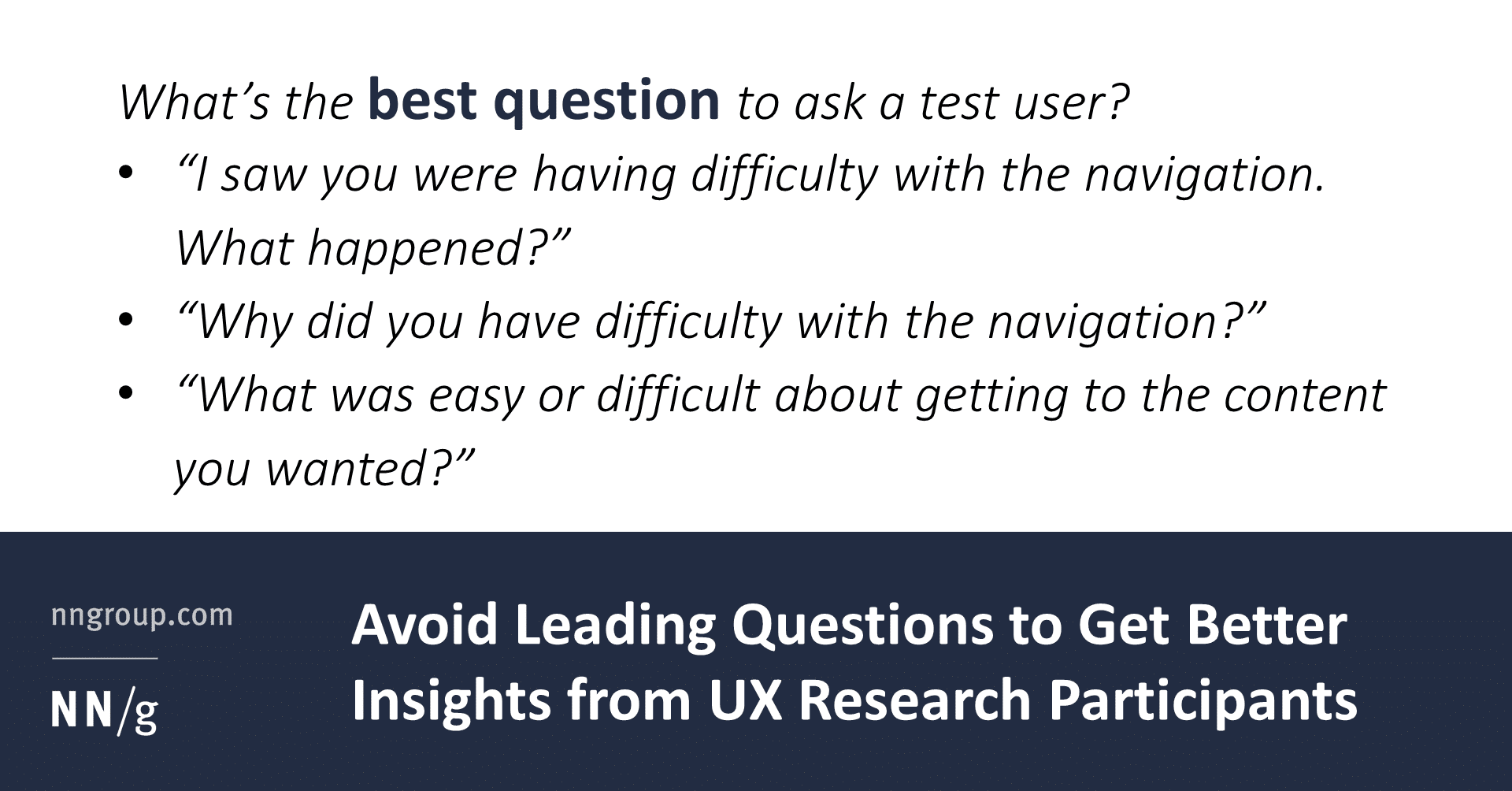 best avoiding questions psychology