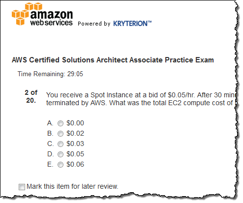 best aws exam questions and answers