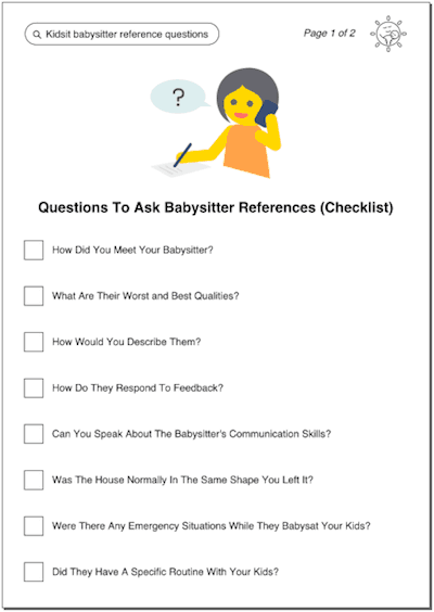 best babysitter reference questions