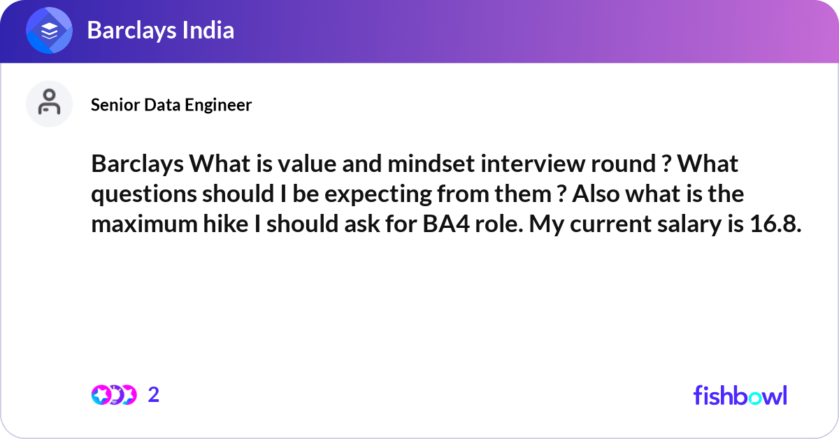 best barclays values and mindset interview questions