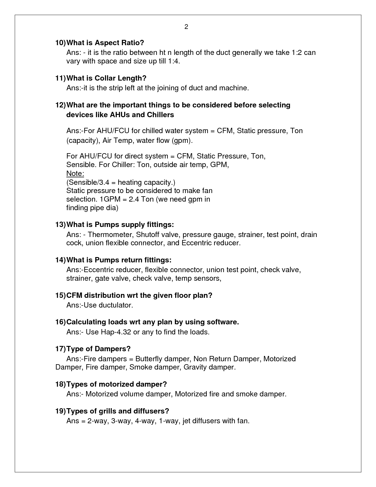best basic hvac test questions