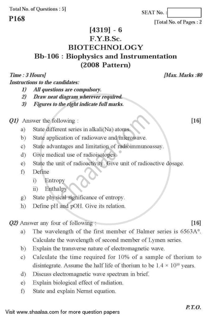 best biophysics questions