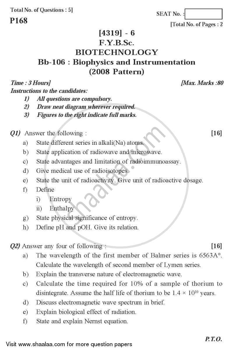 best biophysics questions