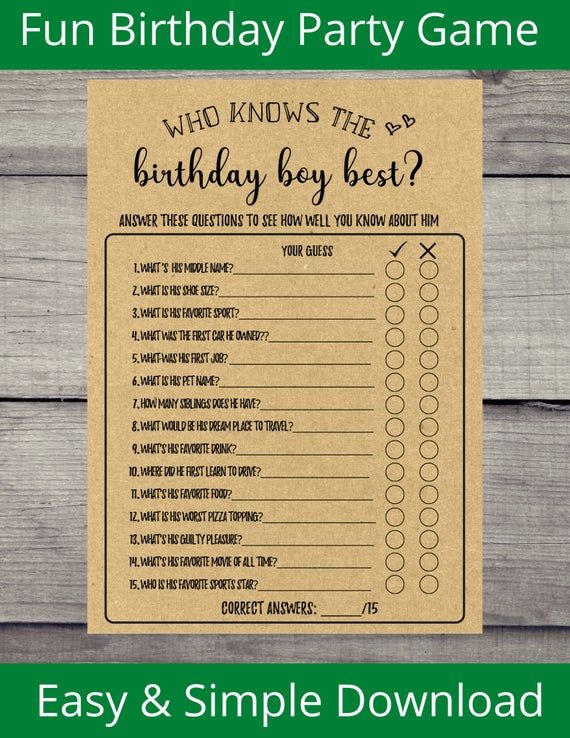 best birthday party questions