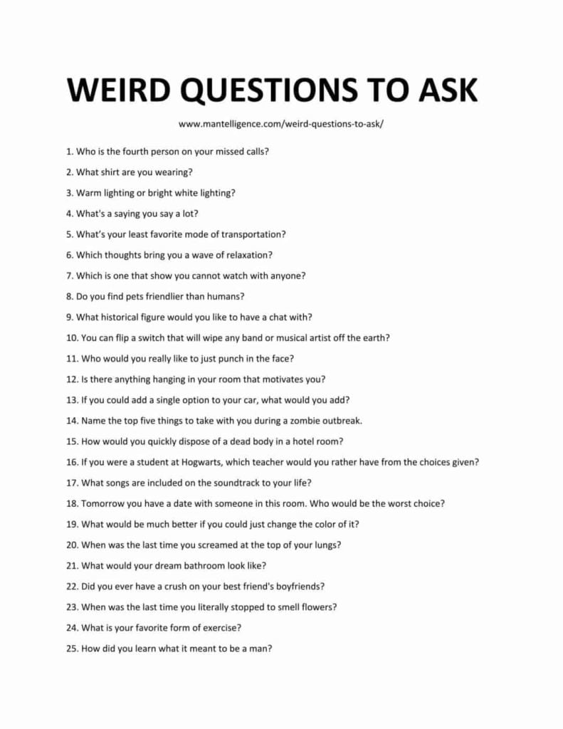 best bizzare questions