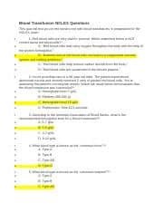 best blood transfusion nclex questions