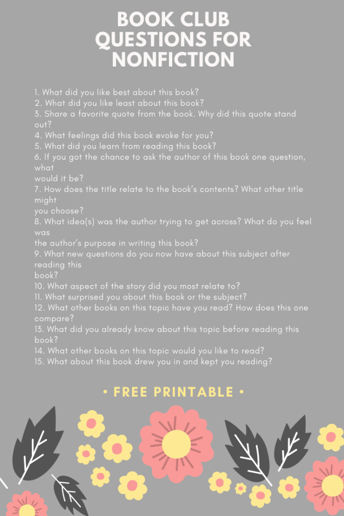 best book club questions nonfiction