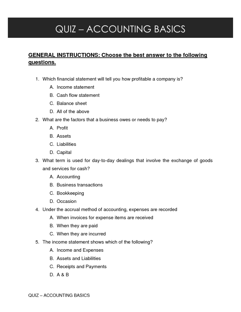 best bookkeeping questions and answers