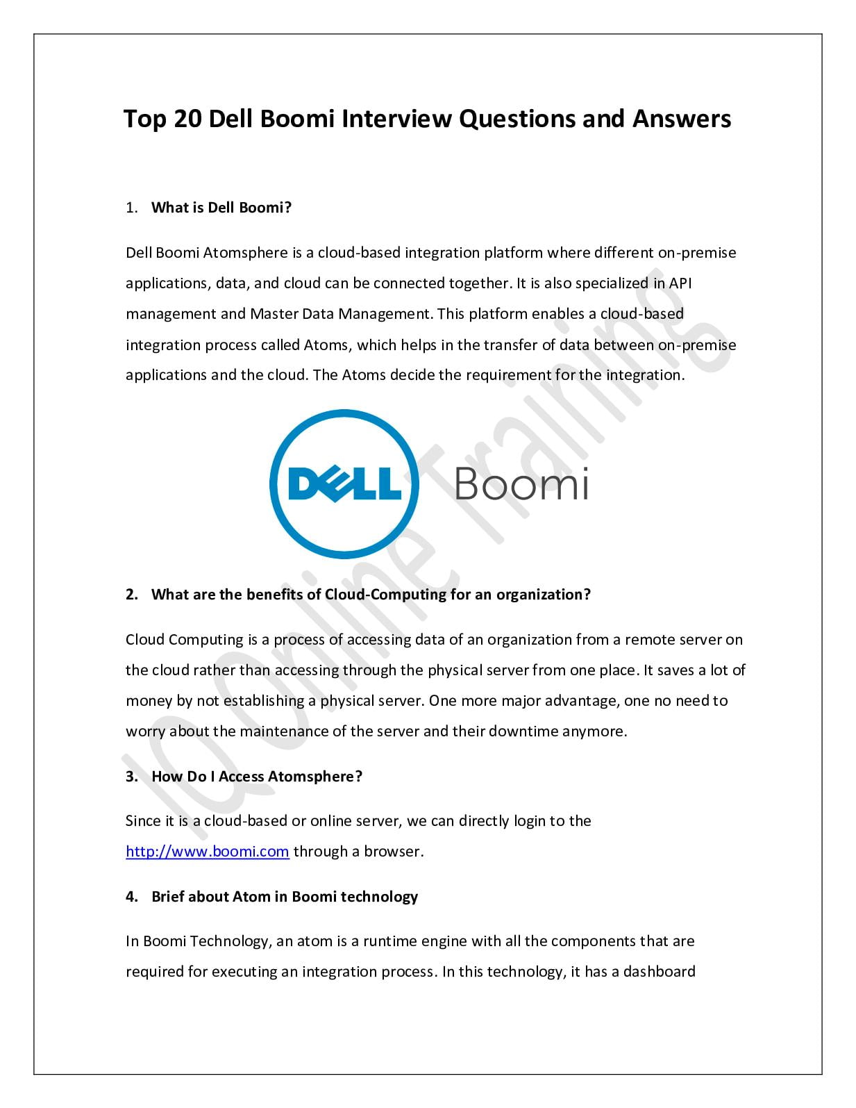 best boomi interview questions