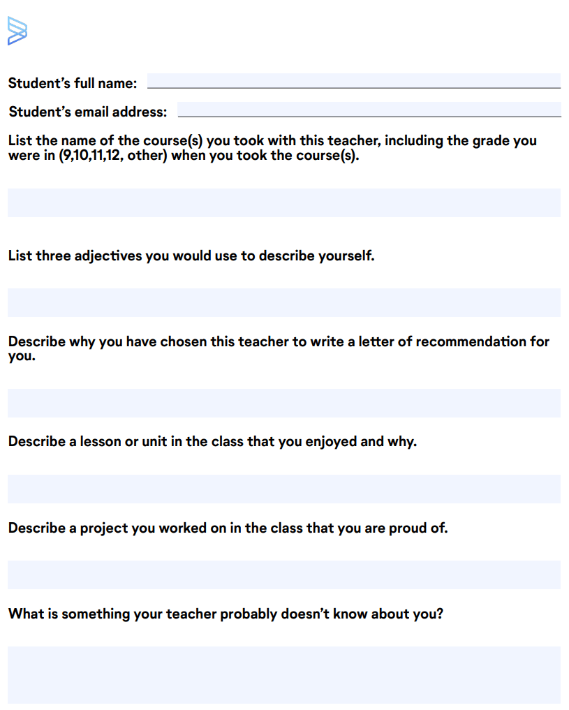 best brag sheet questions