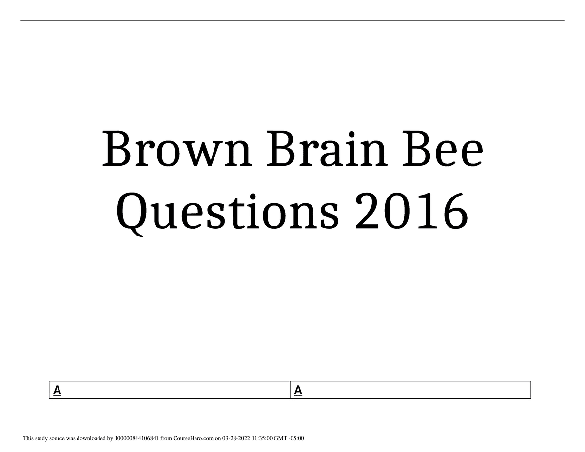 best brain bee questions