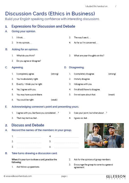 best business ethics discussion questions