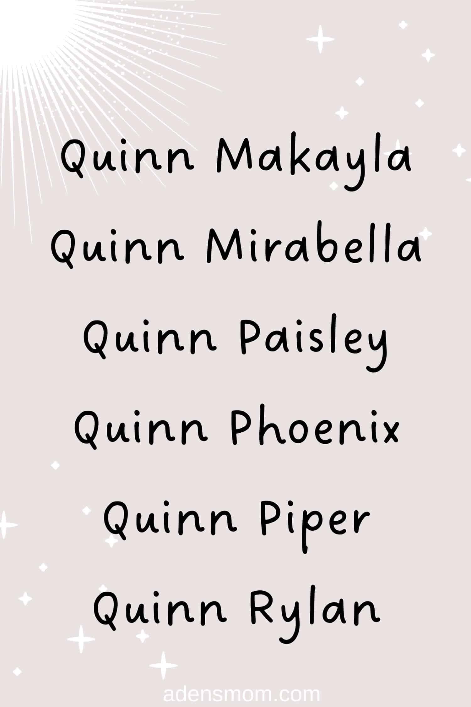 best middle name for female quinn