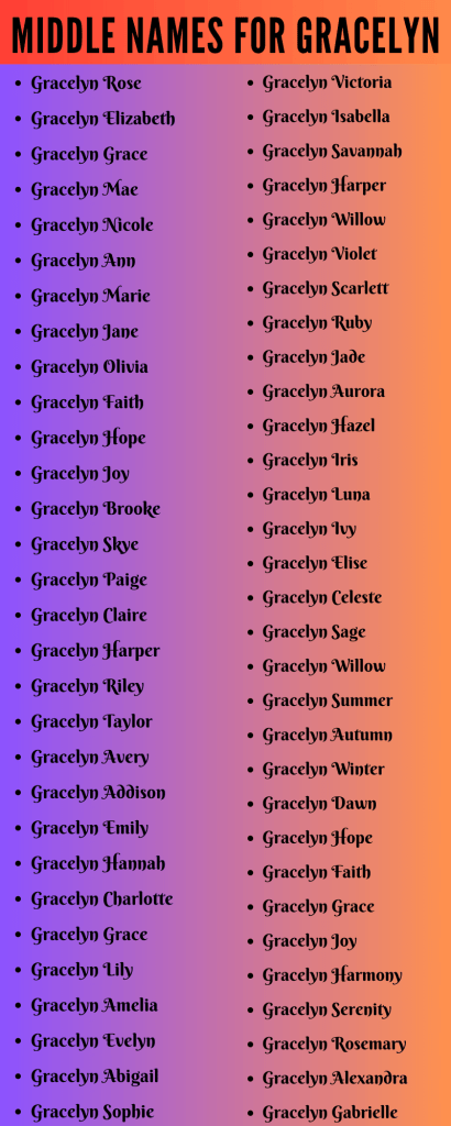 best middle name for gracelyn