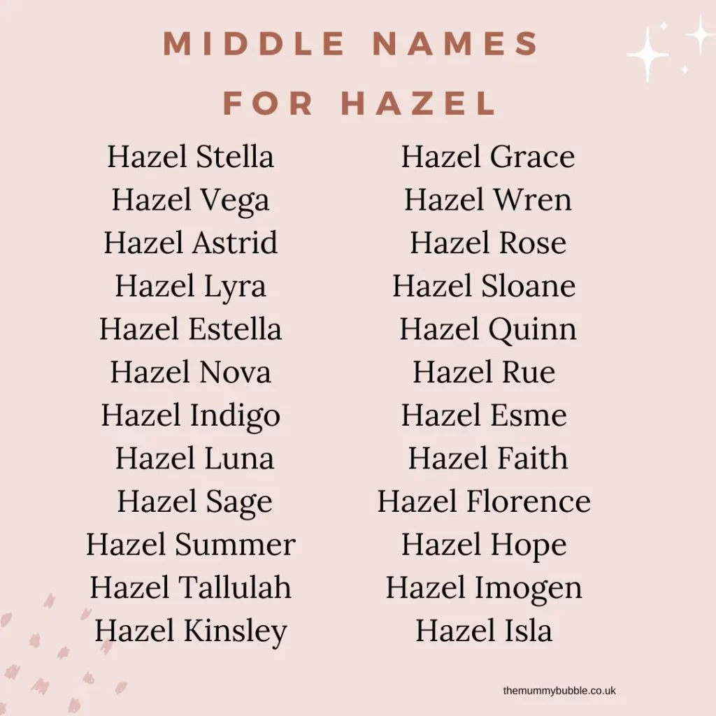 best middle name for hazel