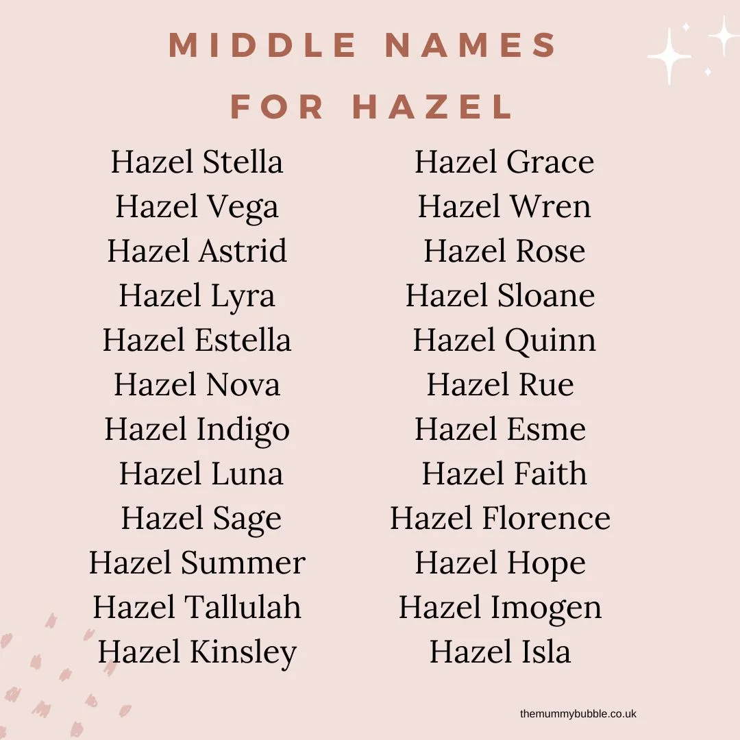 best middle name for hazel