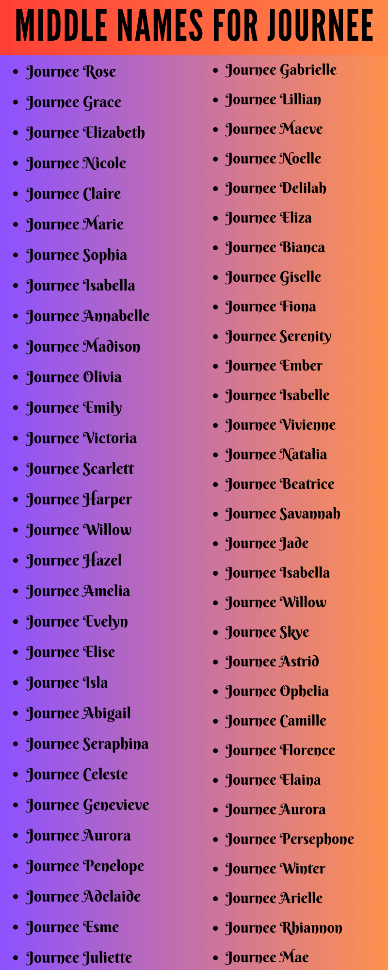 best middle name for journee