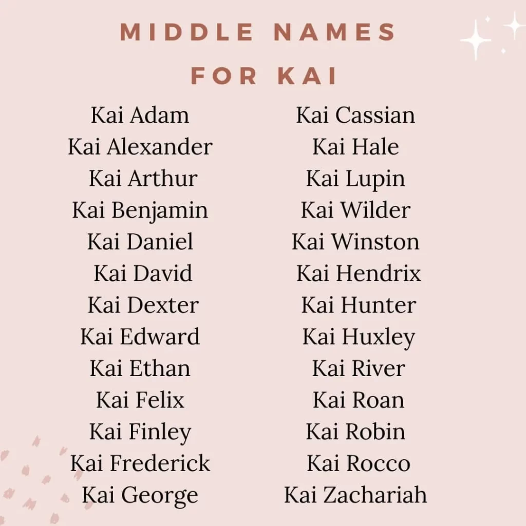 best middle name for kai
