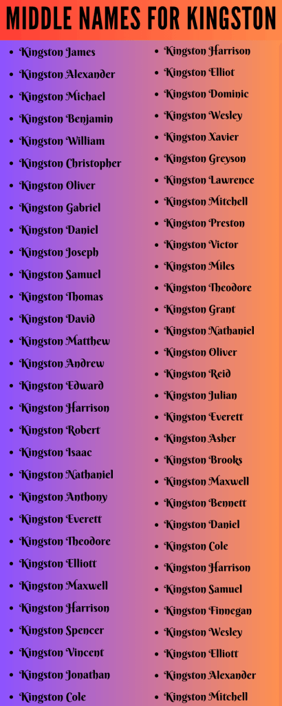 best middle name for kingston