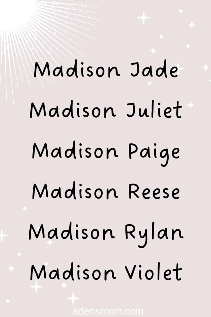 best middle name for madison