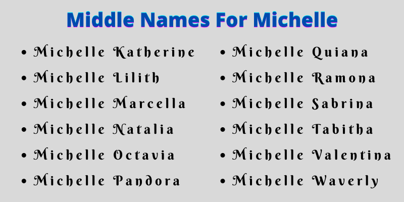 best middle name for michelle