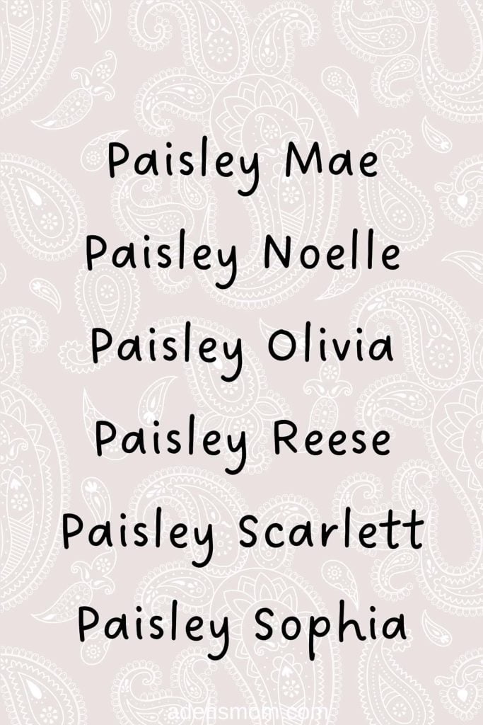 best middle name for paisley