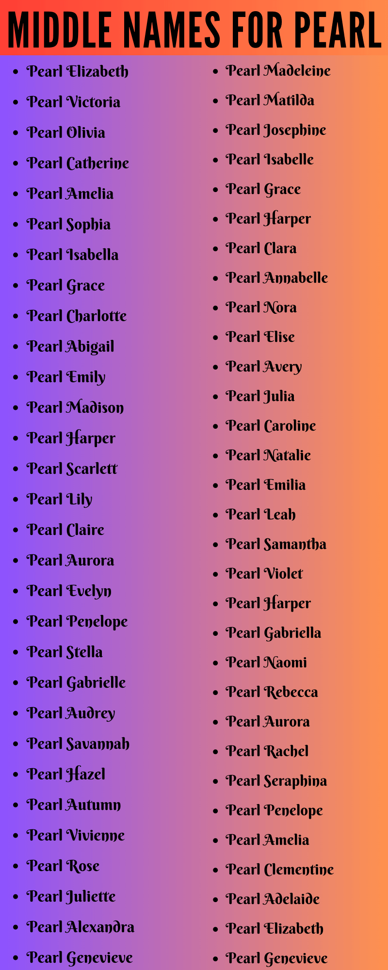 best middle name for pearl