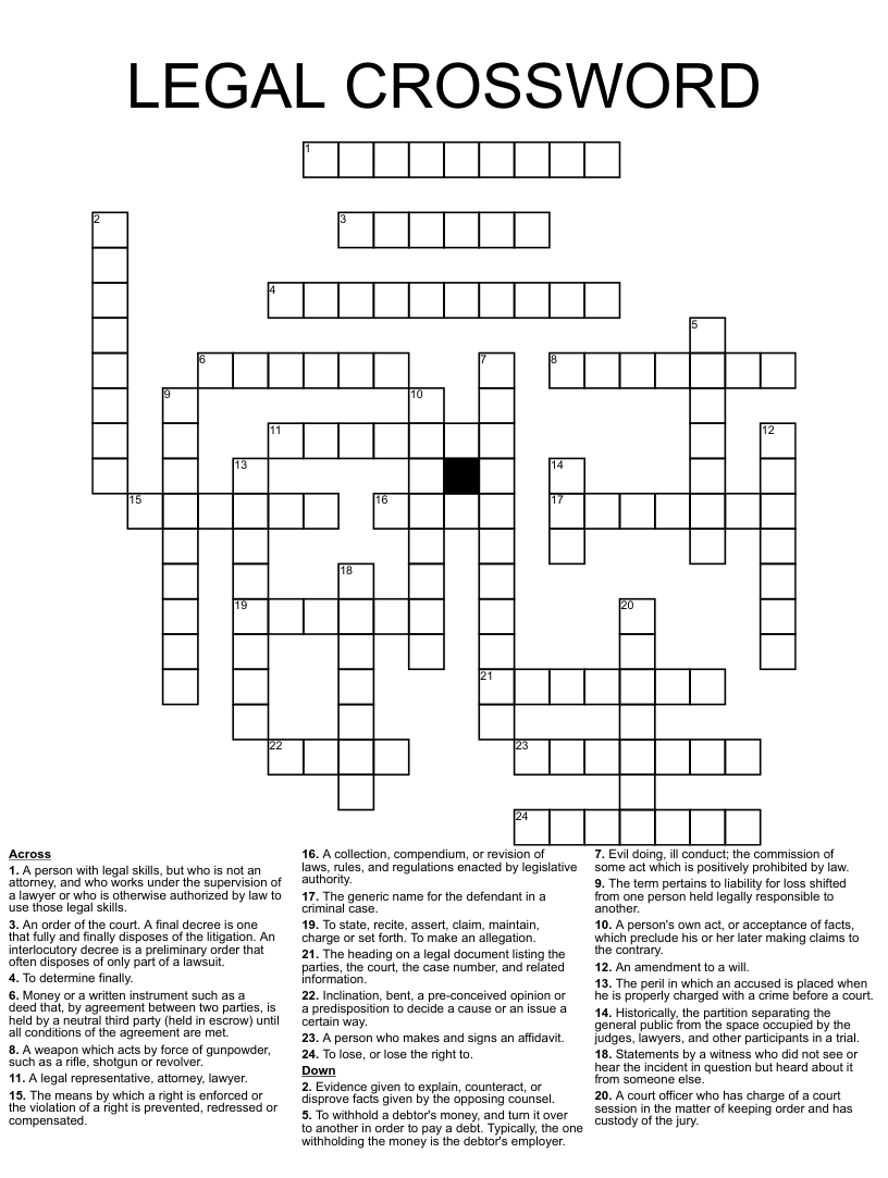 best name for a lawyer crossword