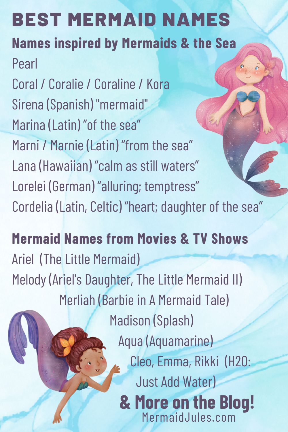 best name for a mermaid