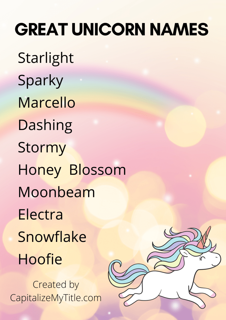 best name for a unicorn