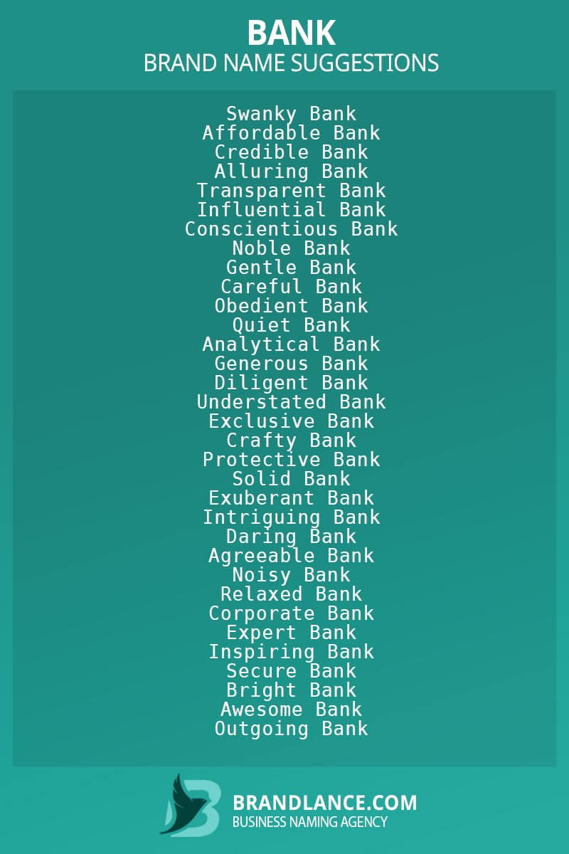best name for bank