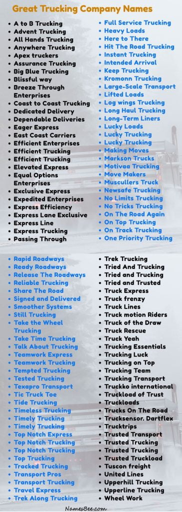 best name for box truck