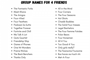 best name for group of 4 friends