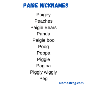 best nickname for paige