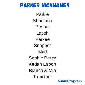 best nickname for parker