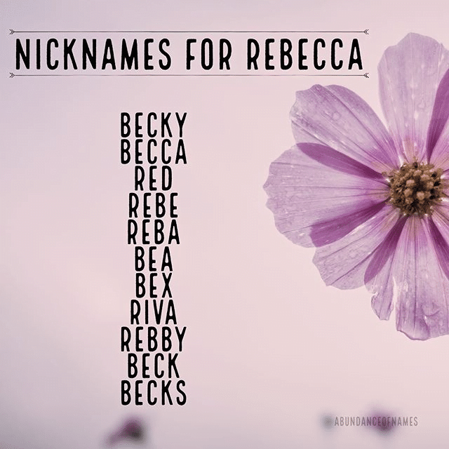 best nickname for rebecca