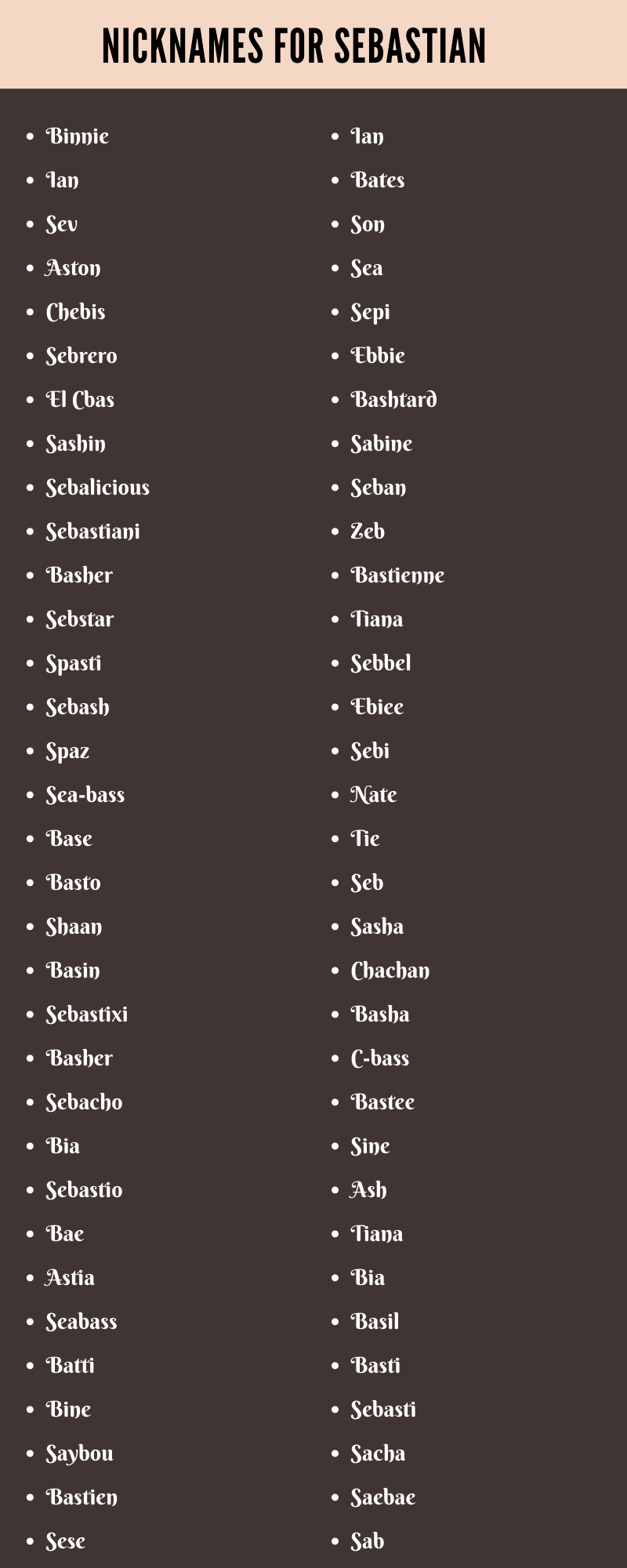 best nickname for sebastian