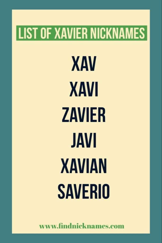 best nickname for xavier
