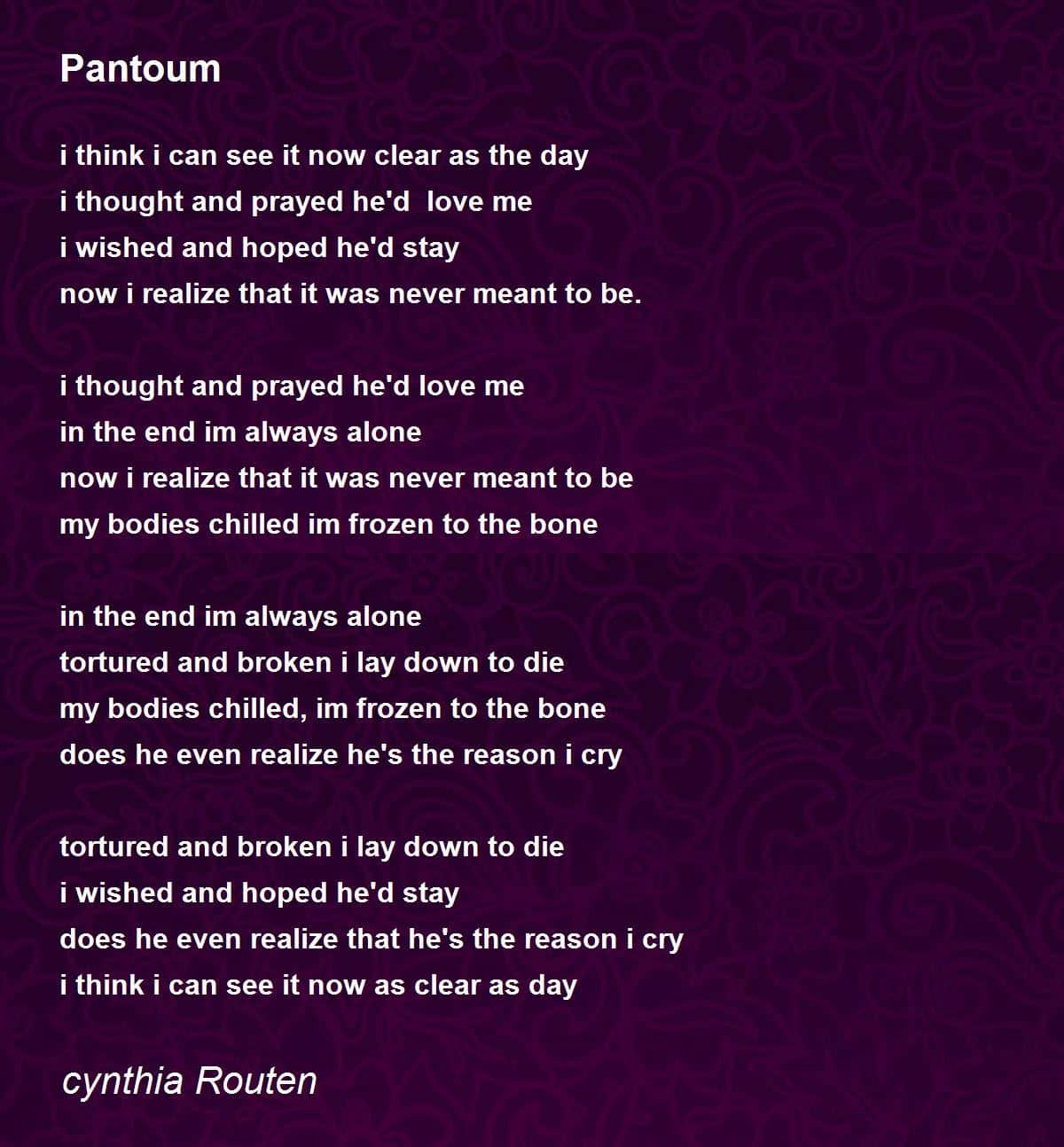 best pantoums poems