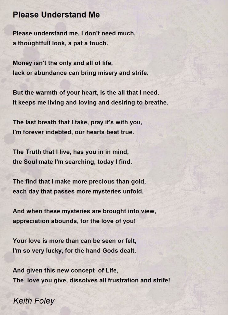 best please understand me poems