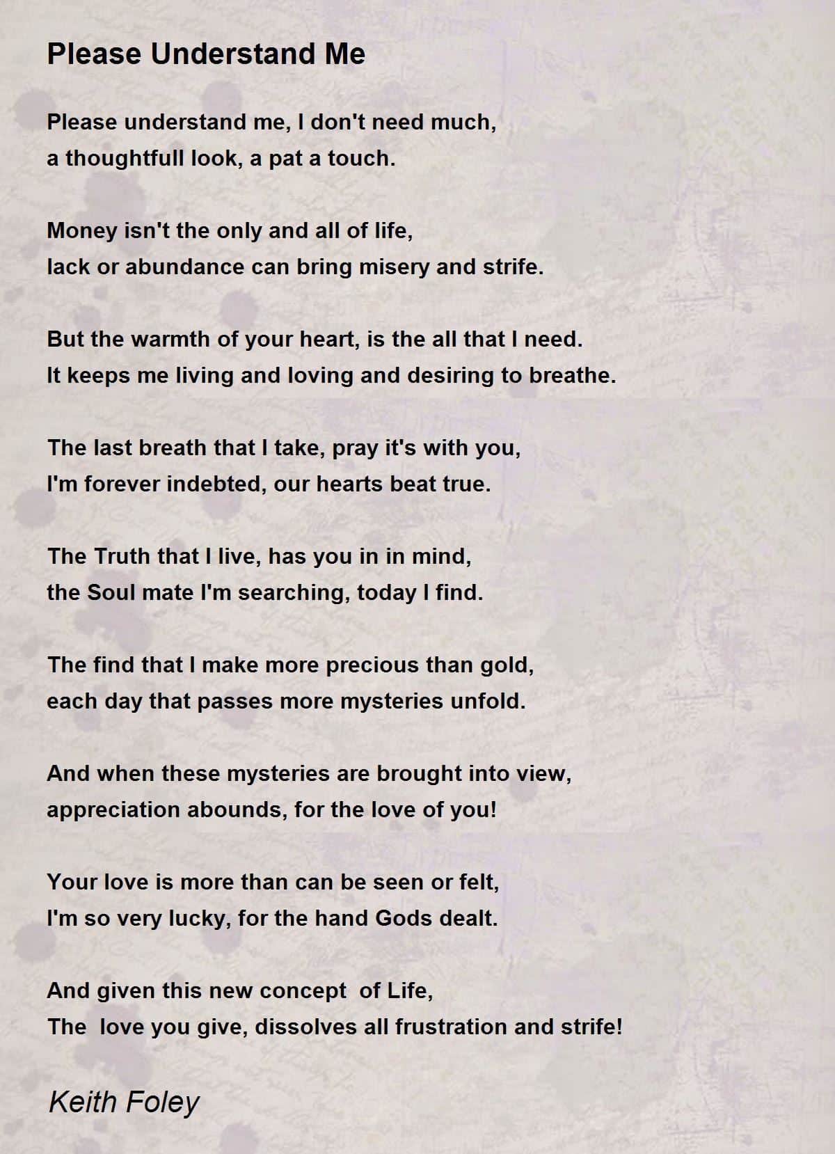 best please understand me poems