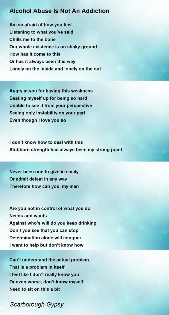 best poems about alcohol addiction