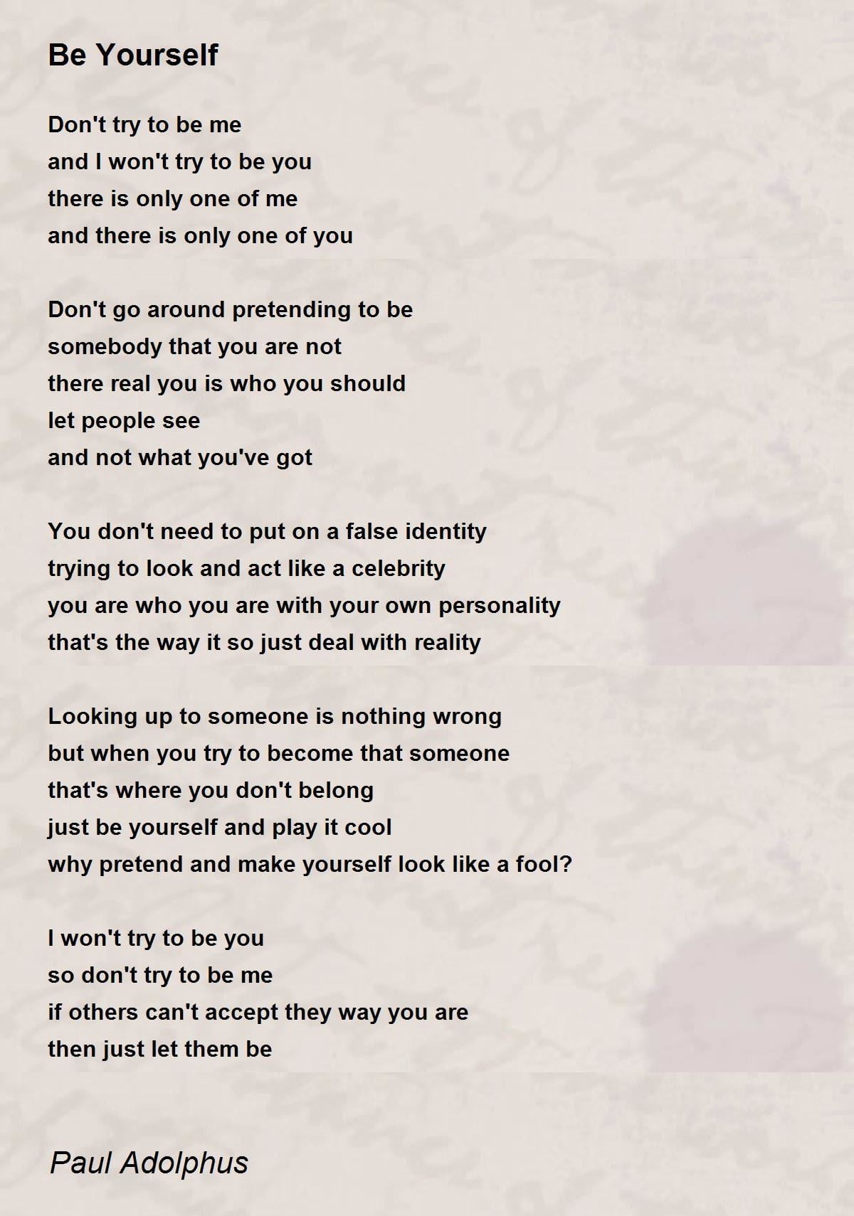 best poems about being yourself