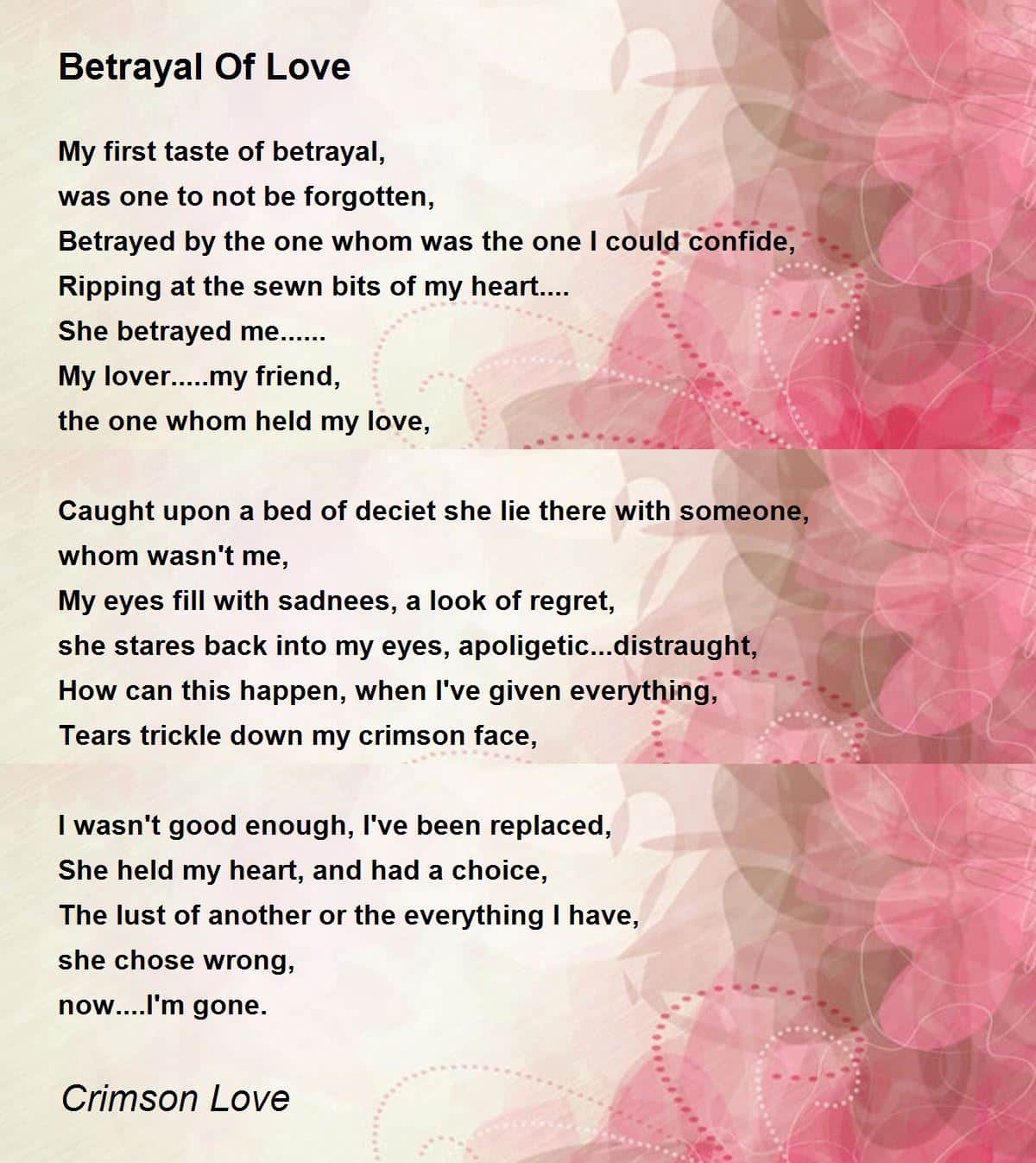 best poems about betrayel