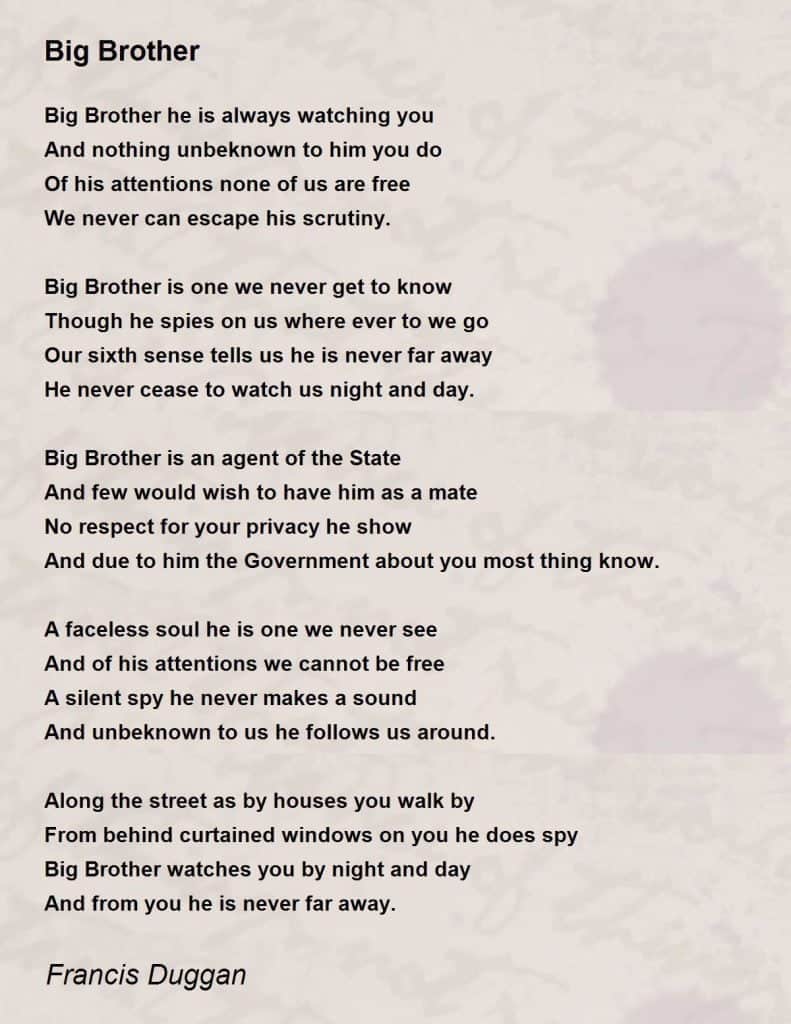 best poems about big brothers
