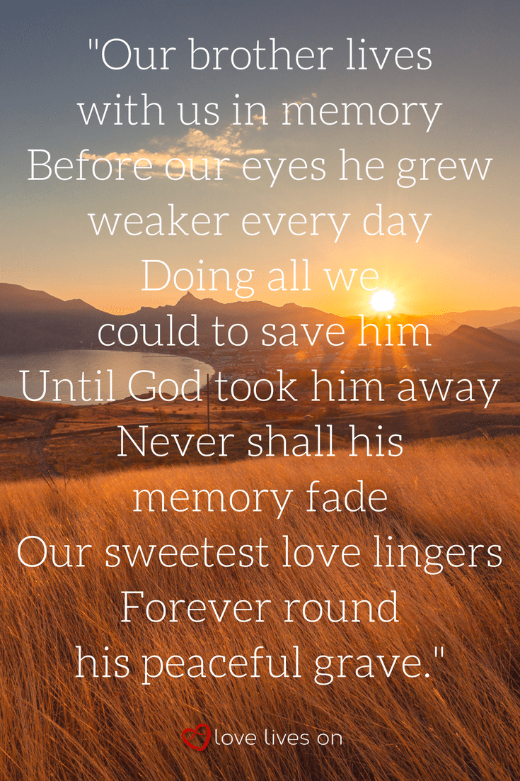 best poems about brothers death
