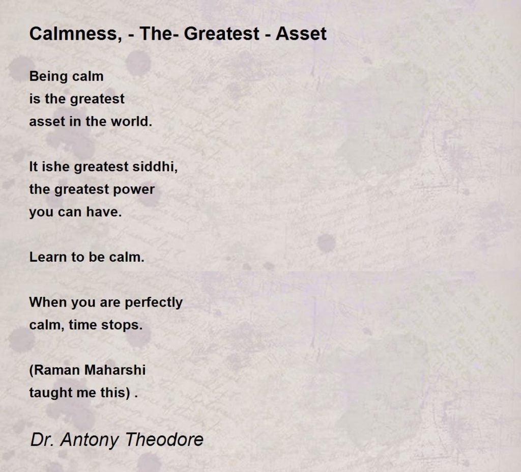 best poems about calmness