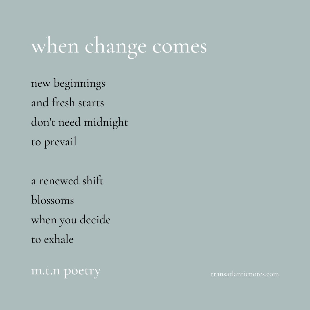best poems about change and new beginnings